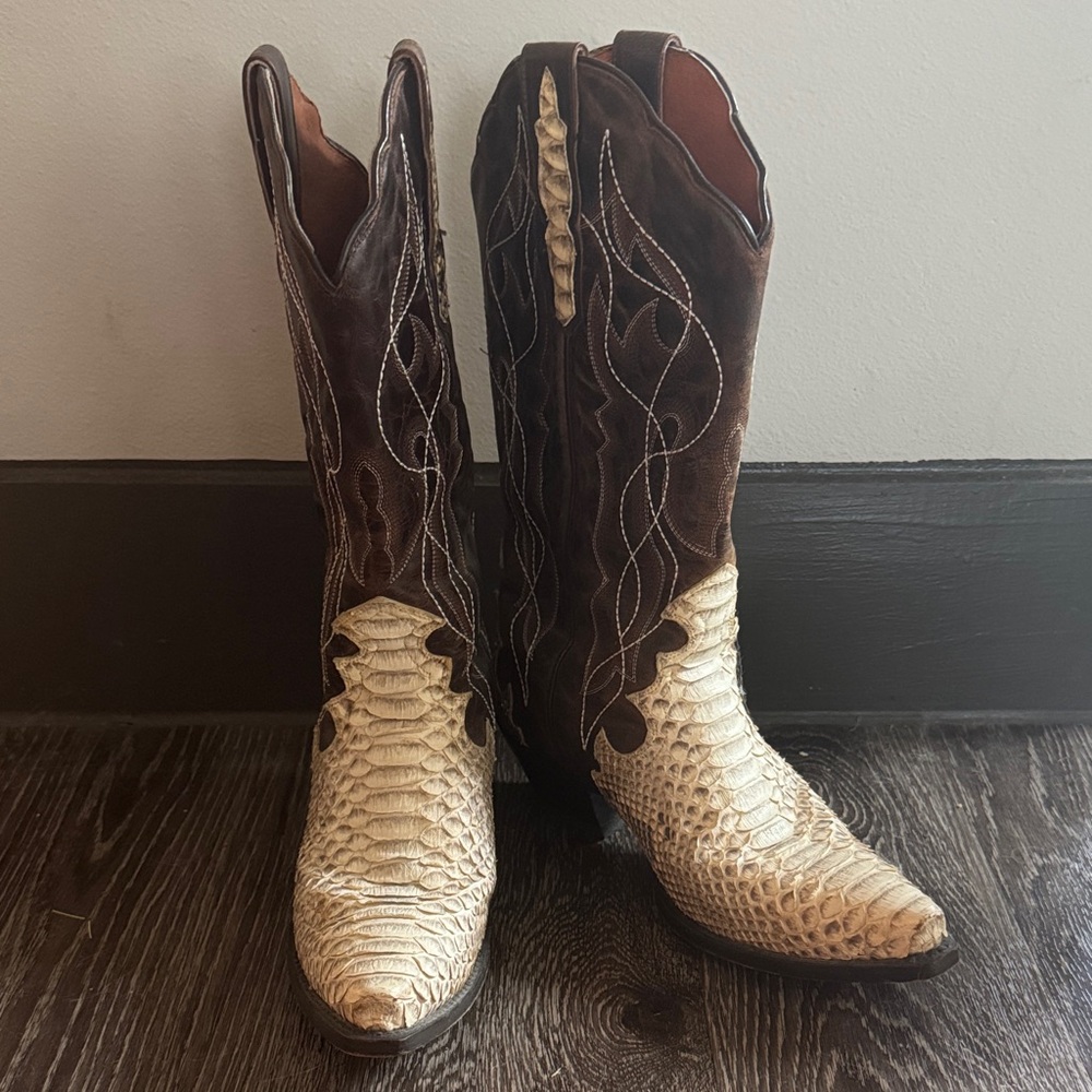 Dan Post Brown and Cream Western Boots